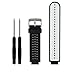 HWHMH 1PC Replacement Silicone Bands With 2PCS Pin Removal Tools For Garmin Forerunner 220/230/235/620/630 (No Tracker, Replacement Bands Only) (black/white)