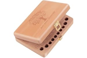 Yukidoke Wooden Baby Tooth Keepsake Box, Tooth Fairy Holder for Kids, Lost Teeth & First Curl Memory Box - Personalized Tooth Storage Case for Boy and Girl Toddler Tree Motif