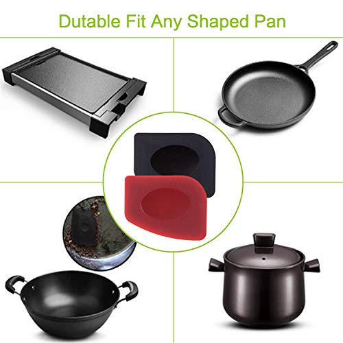 Tonsiki 12PCS Pot Holder Mat & Handle Covers Set, Including 4PCS Pot Holder Mat, 2PCS Cooking Finger Protector, 2PCS Grill Pan Scrapers, 2PCS Pan Scrapers, 2PCS Silicone Hot Handle Holders - Thumbnail 7