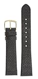 Mens Lizard Grain Watchband Black 18mm Watch Band - by JP Leatherworks