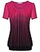 Tops For Women, Messic Short Sleeve Round Necck Ombre Oversized Summer Clothes Light Rose,XX-Large