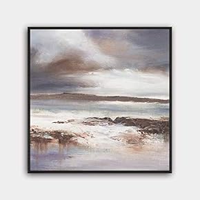 Framed Canvas Wall Art Modern Texture Painting Canvas Prints Home Artwork Decoration for Living Room,Bedroom - 16x16 inches