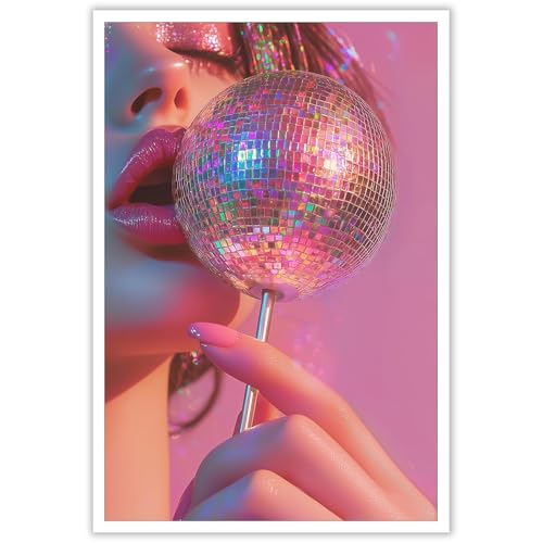 Retro Pink Disco Ball Posters Funky Cool Y2k