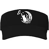Fenmshairy Women's Floral Cat and Butterfly Sun Visor Hat - Adjustable Empty Top Sport Baseball Cap for Running, Golf, Tennis