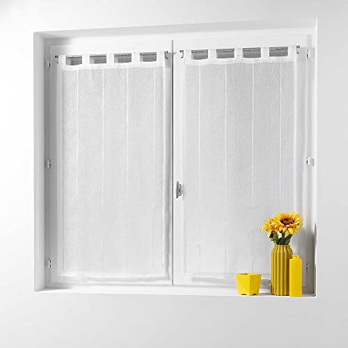 Douceur dInterieur Soft Pair of Indoor Loops 2 x 45 x 160 cm Veil Sand Chenille Linahe White 1626492