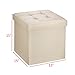Ollieroo® Faux Leather Folding Storage Ottoman Bench Seat Foot Rest Stool Coffee Table (15''X15''X15'' Beige)