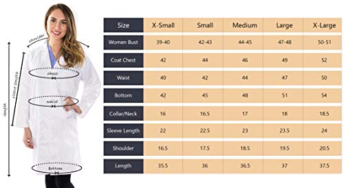 Utopia Wear Professional Lab Coat Women - Laboratory Coat (White, Large)