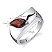 PEORA Garnet Museum Solitaire Ring for Women 925 Sterling Silver, Genuine Gemstone, 1.25 Carats Marquise Shape 10x5mm, Size 6, Engagement, Promise, Statement Ring, January Birthstone Ring