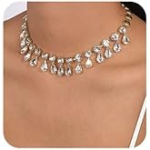 Missgrace Simple Gold Choker Necklace Dainty Short Bar Prom Rhinestones Necklaces Bride Wedding Chunky Choker Necklace for Women (Gold)