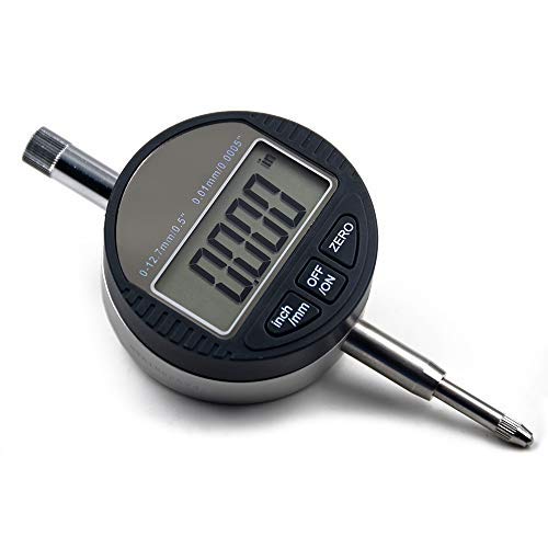 Oudtinz Digital Dial Indicator 0.01mm/0.0005'' Digital Probe Indicator Dial Test Gauge Range 0-12.7mm/0.5'' Dial Test Indicators Electronic Indicator Gauge