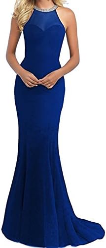 Promstar Elegant Beaded Halter Long Cockail Prom Evening Dresses for Women