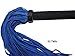 Premium Suede Flogger for Horse Training Crop Whip (18 Soft Suede Tails) (Blue) Suede Covered Handle with Wrist Strap