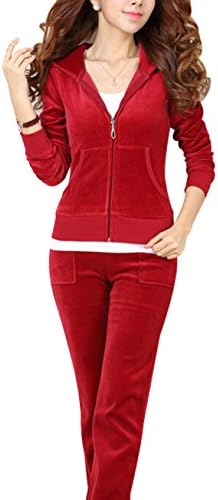 Gabbriell Women'S Velour Hoodie+Pant Tracksuit Sport Sweat Suit Set 2 Pcs