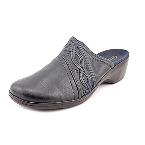 Clarks Womens May Oval Navy Leather - 6.5 M US