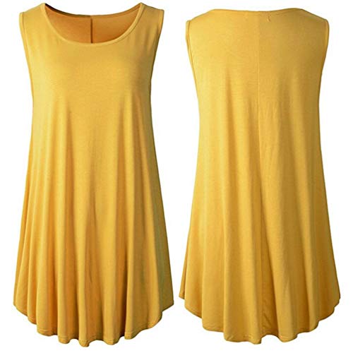image for GOVOW Sleeveless Tops for Women Clearance Sale Fashion Casual Solid Fl