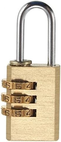 Pink Lizard Heavy Security 3 Digit Brass Code Combination Padlock Luggage Gym Locker Toolbox Lock