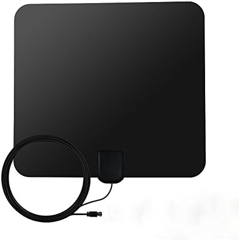 Bamshoot TV Antenna 35 Plus Miles Range Digital HDTV Antenna Free Clear TV for Indoor Antenna with High Reception Flat Antenna Best Indoor Antenna for TV Signals with 16ft Cable USB TV Tuner - Black