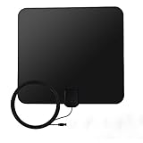 Bamshoot TV Antenna 35 Plus Miles Range Digital HDTV Antenna Free Clear TV for Indoor Antenna with High Reception Flat Antenna Best Indoor Antenna for TV Signals with 16ft Cable USB TV Tuner - Black