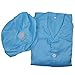 Yootop Size L Blue Strip Unisex Anti-static LAB Smock Clothes Coat with Hat Clean Room ESD Uniform Overall Gown