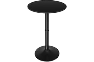 HOOBRO Round Bar Table, 89 cm Tall Dining Table, Cocktail Table with Base, Stable Counter Table with Non-Slip Base, Bar Heigh