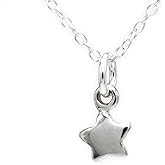 Sterling Silver Teeny Tiny Star Charm Necklace, 18"