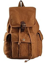 Hynes Eagle Retro Designer Canvas Backpack Large Rucksack 28 Liter Brown