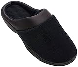On Your Feet Women's Micro Terry PillowStep Satin Cuff Clog Black Large 8.5-9