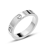 BESTJEW Silver Love Screw Ring Engagement Wedding Couples Band Titanium Stainless Steel Size 8