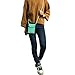 PU Leather 2 Layers Vertical Cellphone Pouch Bag with Shoulder Strap and Magnetic Button for Apple iPhone Samsung Galaxy and Other Smartphone Green