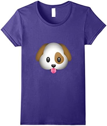 Womens Emoji T Shirt Dog Puppy Tongue Lick Cute Adorable Bark Out XL Purple