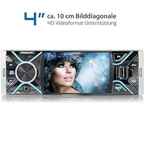XOMAX XM-V417 Autoradio con Schermo da 4.1 " / 10 cm I Bluetooth | USB, SD, AUX | RDS | Collegamenti per telecamera per la visione posteriore e telecomando al volante I 7 Colori | 1 DIN - immagine 8