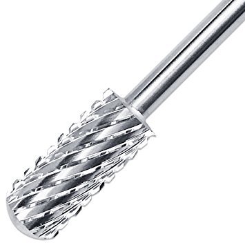 PANA Professional 3/32" Shank Size - Smooth Top Small Barrel Silver Carbide Bit 2X Coarse Grit - Nail Drill Bit for Dremel Machine