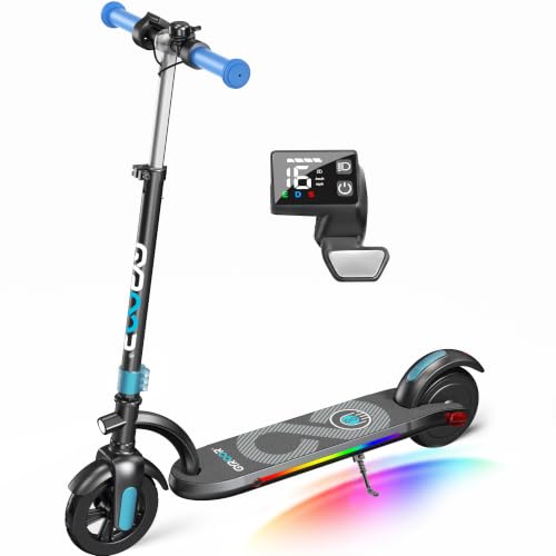 Gyroor H40 E Scooter Kinder 6 bis 12 Jahre 180W Doppelbremse LED,Blue