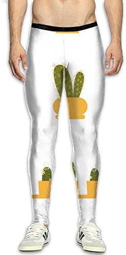 MSYGP Cute Cactus Palnts Compression Pants Men Crazy Tights Leggings Athletic Gym Tights For Men