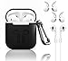 GiBot Airpods Case Holder Skin Protector for Apple Airpods Charging Case with Earhook,Necklace,Black