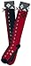 DC Comics Harley Quinn Faux Lace Up Knee High Boot Socks with Cuff Multi color sock size(9-11)