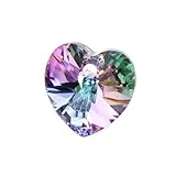 Swarovski Crystal, #6228 Heart Pendants 10mm, 6 Pieces, Vitrail Light