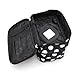 wenettion Double Layer Cosmetic Bag Black with White Dot Travel Toiletry Cosmetic Makeup Bag Organizer With Mirror