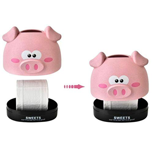 MOVEmen Storage Box Tissue Box Covers Cartoon Pig Shape Paper Napkin Organizer Case Holders Storage Box Piggy Bank Coin Purse Wallet Decorative Frame Gift Box Cosmetic Box Toilet Paper Box (Pink) - Thumbnail 3