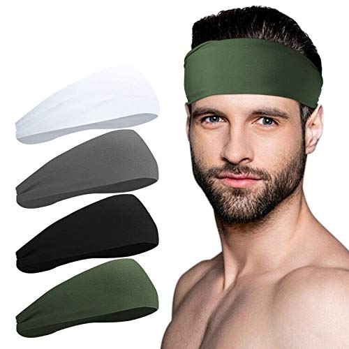 JOEYOUNG Sport Headbands for Men and Women - Mens Headband, Workout Sweatband Headband for Running, Yoga, Fitness, Gym - Perf