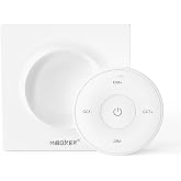 MiBOXER K2-W Mini Remote 2.4GHz, Compact Wireless CCT &amp; Brightness LED Dimmer, Color Temperature Adjustable, Portable Handheld Remote