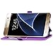 S7 Case, Galaxy S7 Case, ArtMine Quilted Plain Color Window View Function PU Leather Flip Folio Book Style Card Slots Kickstand Wallet Phone Case for Samsung Galaxy S7 Purple