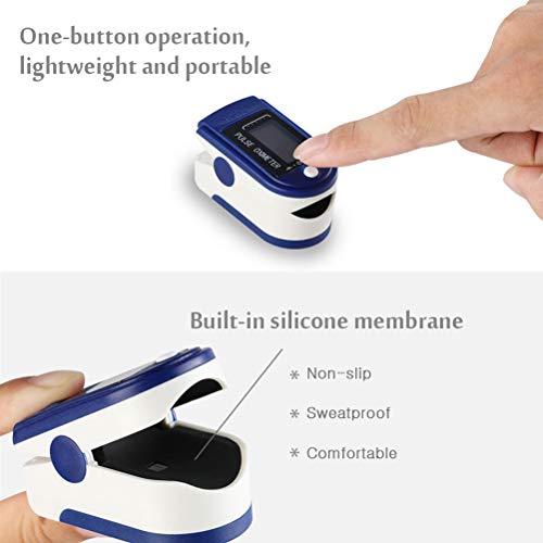 Goeco Pulsossimetro da Dito, Saturimetro Dito Portatile, con Allarme SPO2 Display OLED Ossimetro di Sangue per Domestico, Fitness e Sport estrem