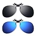 Besgoods 2Pcs Mirror Polarized Clip-on Sunglasses Flip up Glasses Sports, Blue Black