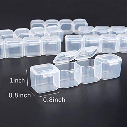 Diamond Embroidery Box, JUSTDOLIFE Diamond Embroidery Box 2Pack 28 Slots Painting Cross Stitch Box Storage Box Mini Portable Diamond Painting Box Bead Storage