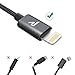 RAMPOW iPhone Charger Cable 6.5ft MFi Certified & Nylon Braided - Long Lightning Cable - Fast Charging & Sync - iPhone Cable for iPhone 12 Pro Max 12 Mini 11 Pro Max SE XS XR X iPad iPod - Space Gray