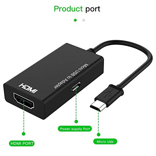 MHL Micro USB To HDMI Cable Adapter, MHL To HDMI Adapter, MHL To HDMI 1080P Video Graphic Converter, Cable Adapter With Video Audio Output