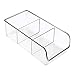 mDesign Plastic Food Storage Bin Organizer with 3 Compartments for Kitchen Cabinet, Pantry, Shelf, Drawer, Fridge, Freezer Organization - Holds Snack Bars - Ligne Collection - Clear