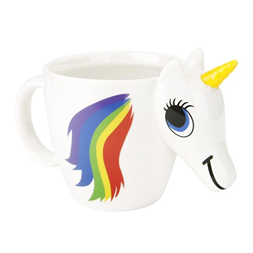 Magical Rainbow Color Changing 3D Unicorn Mug – Magic Heat Sensitive Ceramic Instantly Changes When Hot – Fabulous Fairy Tale Gifts for Kids, Girls, Women, Men – 9oz Tea, Cocoa, Coffee Cup