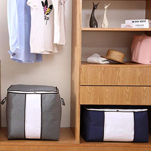 Idomeo Household Quilt Storage Bag Pillow Clothing Large Zip Tote Organizer Bag Packing Organizers
